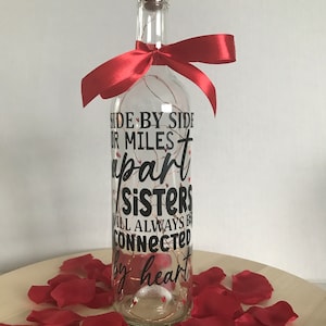 Sister Light Up Bottle: Connected by Heart, Sister Gift
