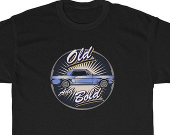 1964 1965 1966 Ford Mustang Car Classic T Shirt, Car Enthusiasts - 1964 1965 1966 Ford Mustang Car Classic Tee - Blue Car