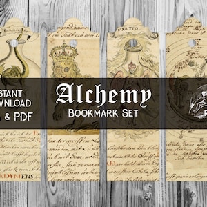 Alchemistisches Lesezeichen Set, Alchemy Ephemera, Junk Journal, Scrapbooking, JPG & PDF, Digitaler Download