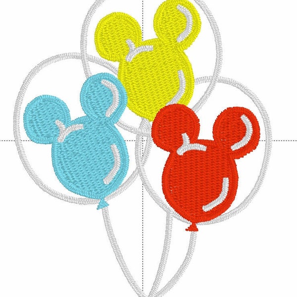 Mickey balloons embroidery file design