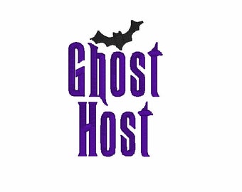 Haunted mansion embroidery file design ghost host