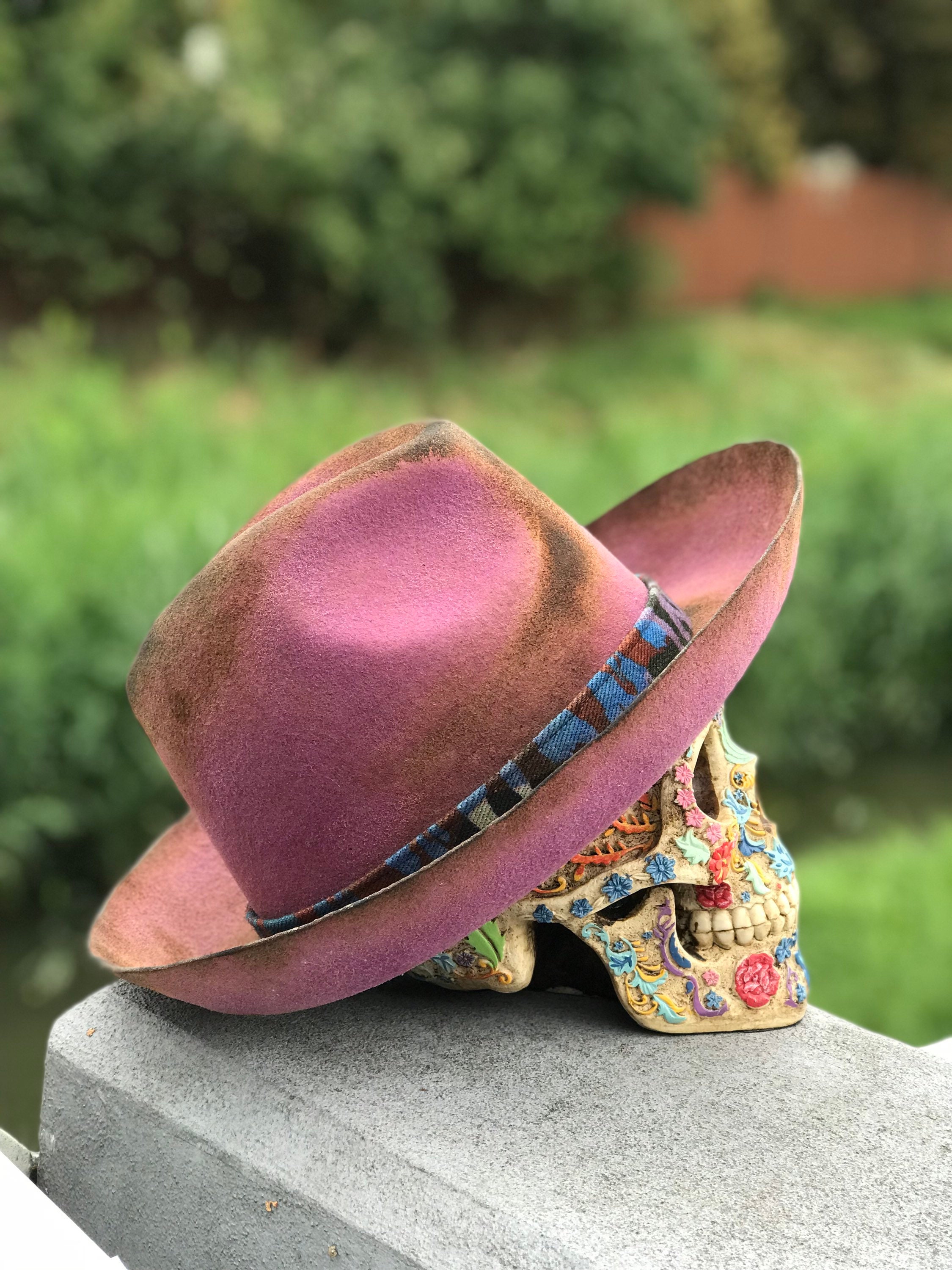 Western Pink Fedora Hat - Etsy
