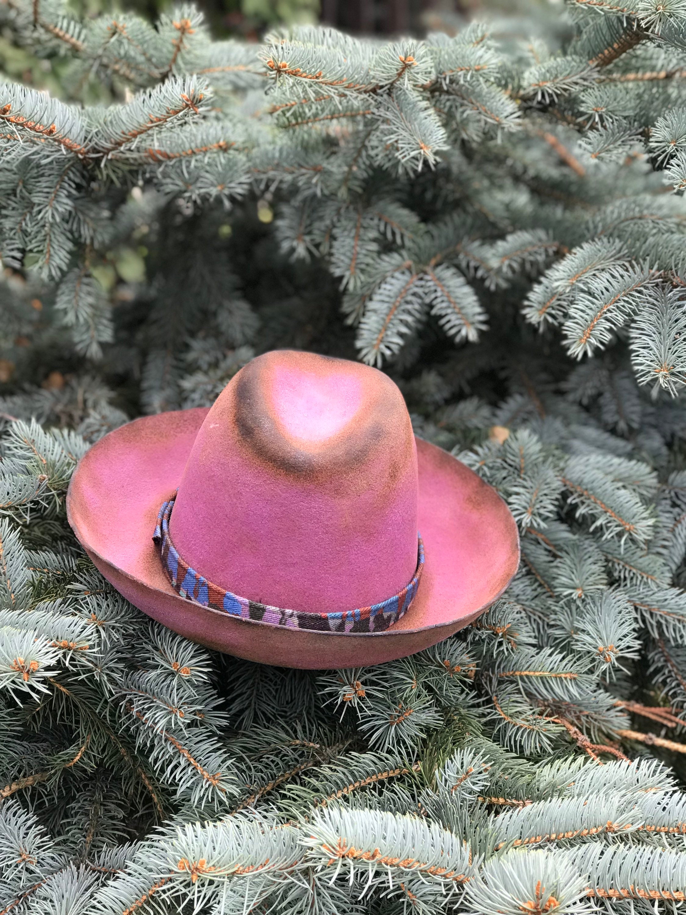 Western Pink Fedora Hat - Etsy
