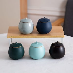 Botes multiusos de cerámica de estilo japonés, tarros de cerámica de gres con tapa, contenedores de almacenamiento de cerámica, latas selladas para almacenamiento de cocina