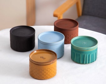 Five Elements of Earth Ceramic Canisters Tea Coffee Snack Salt Candy Jars with Lid Multipurpose Ceramic Cans Kitchen Storage Canisters