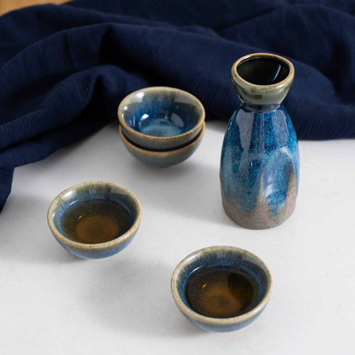 Hand Crafted Japanese Sake Set Ceramic Sake Set With Cups Etsy