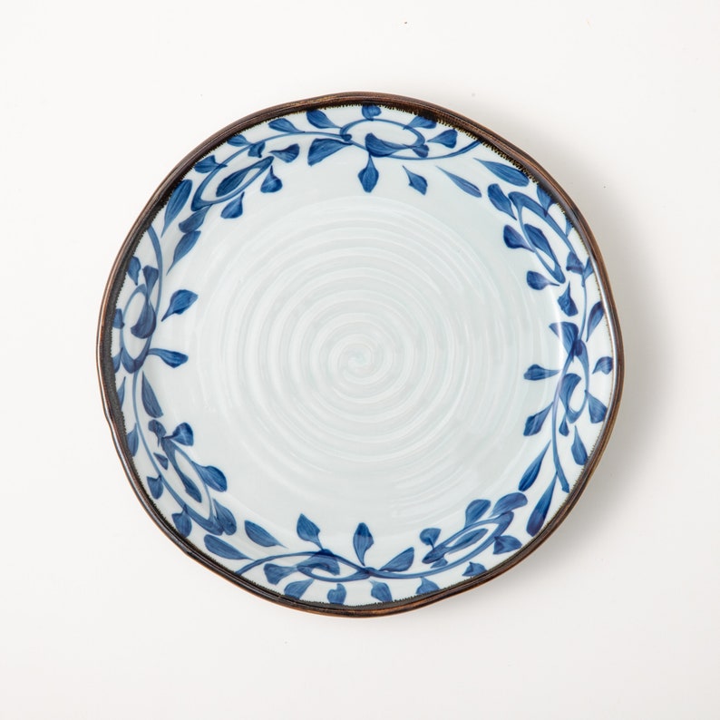 Blue Floral Ceramic Dinner Plate, Pottery Handmade Dinner Plate, Modern Dinnerware Plates, Serving & Salad Plate, Ceramic Dishes, Tableware image 5