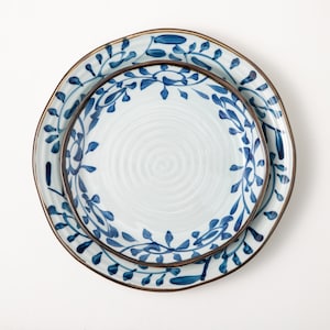 Blue Floral Ceramic Dinner Plate, Pottery Handmade Dinner Plate, Modern Dinnerware Plates, Serving & Salad Plate, Ceramic Dishes, Tableware image 4