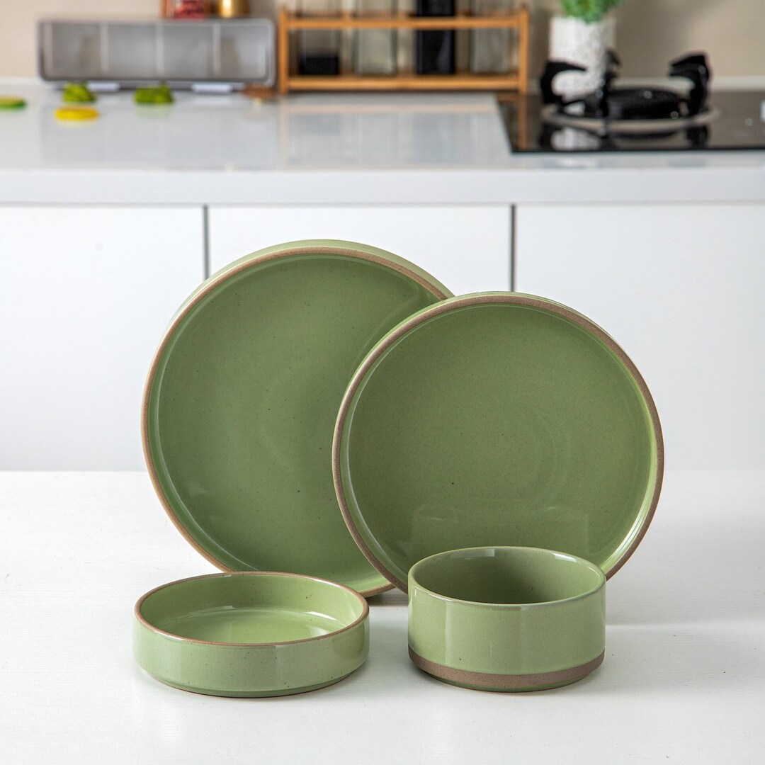 4 Pcs Ceramic Dinnerware Set Handmade Pottery Dinner Set Etsy