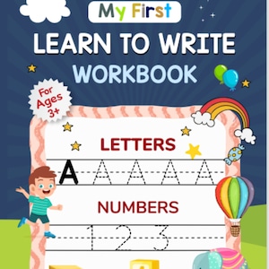 Libro de escritura para niños (3 años) / Práctica de escritura para niños / Trazado de letras del alfabeto / Libros de escritura para niños / Cuaderno de actividades digitales
