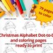 Christmas Alphabet Coloring Pages | Dot to Dot Coloring Sheets ...