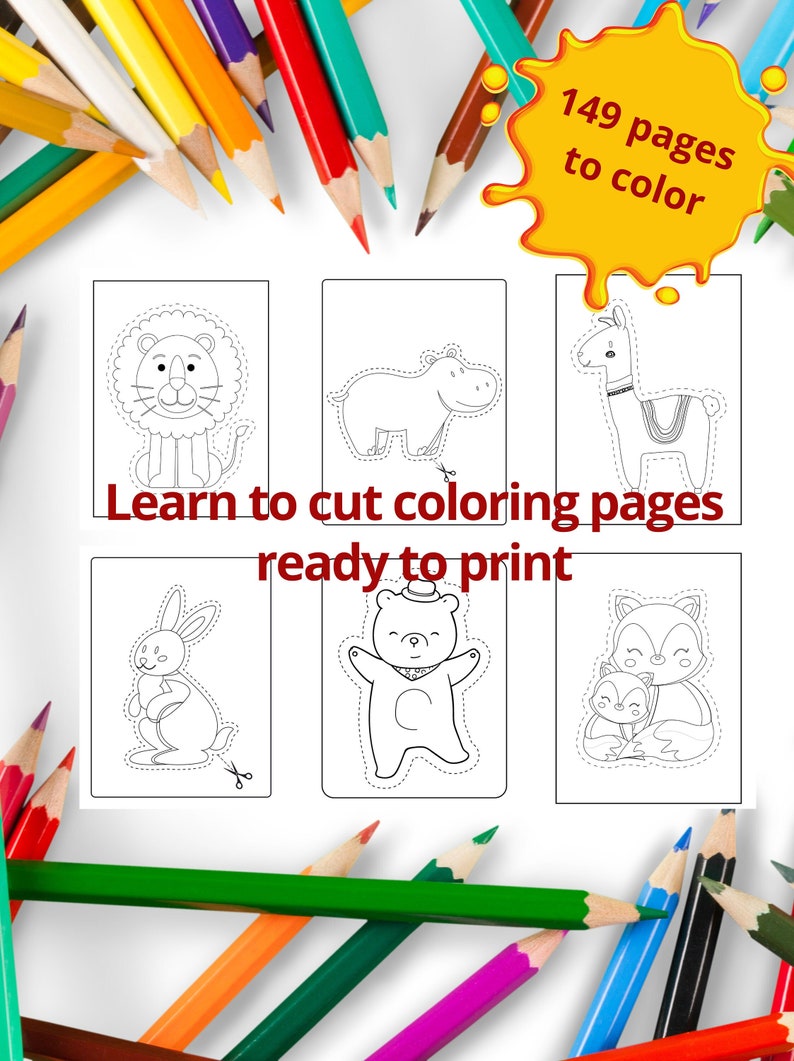 Learn to Cut and Coloring Pages for Kids | Coloring Activity for 3 ...