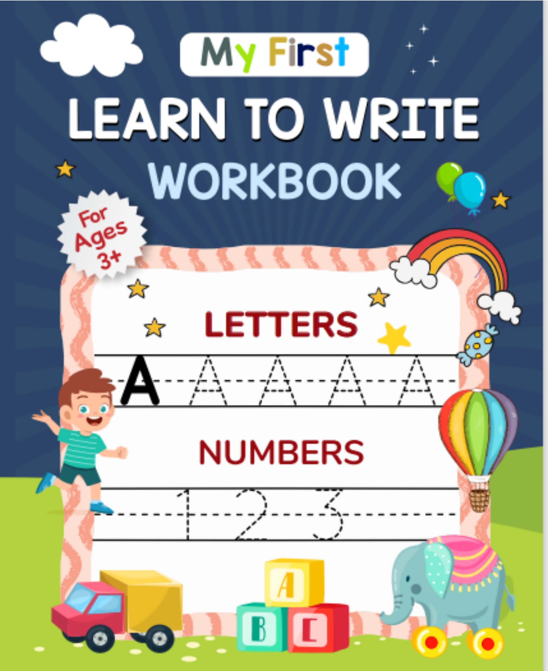 Handwriting Practice Book for Kids Ages 6-8:Improve Handwriting for kids:  Learn to write numbers with this tracing workbook which helps exercize your