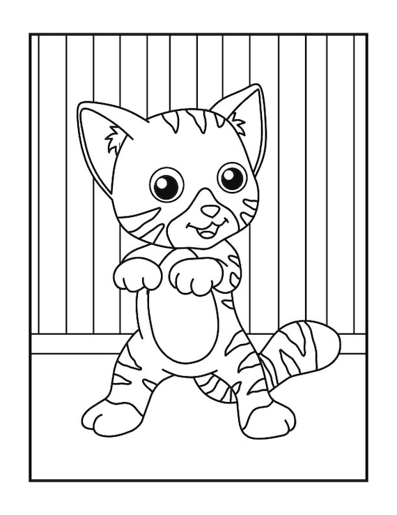 Cat Coloring Page. Kids coloring books