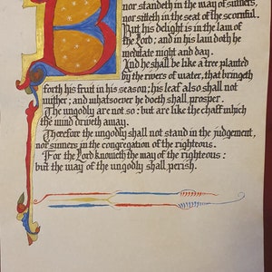 Psalm 1 KJV Calligraphy Page Art
