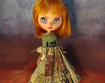 Blythe Doll Ethnic Patterned Skirt And Blouse