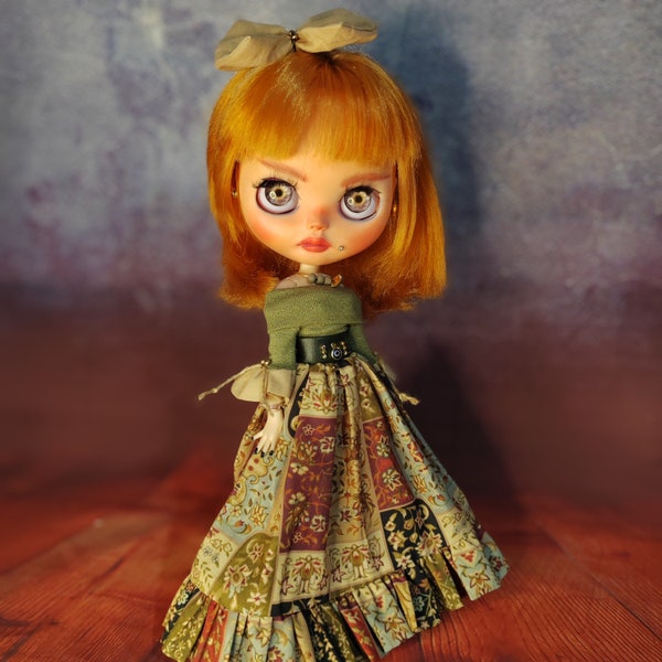 Blythe Doll Ethnic Patterned Skirt And Blouse