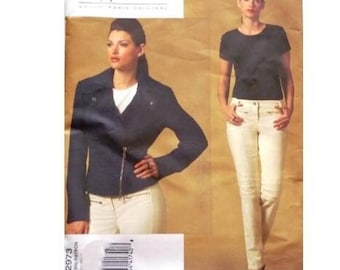 Vogue 2973 sewing pattern Claude Montana Vogue Paris Original, sizes 4-6-8, uncut, biker jacket and pants