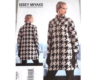 Vogue 1320 uncut Issey Miyake sewing pattern, sizes 6 to 14, coat with rolled collar