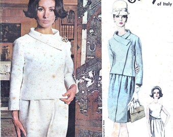 Patron De Couture Vogue 1967 - Manteau Et Robe Par Irene Galitzine, Modèle B34 (1340R)