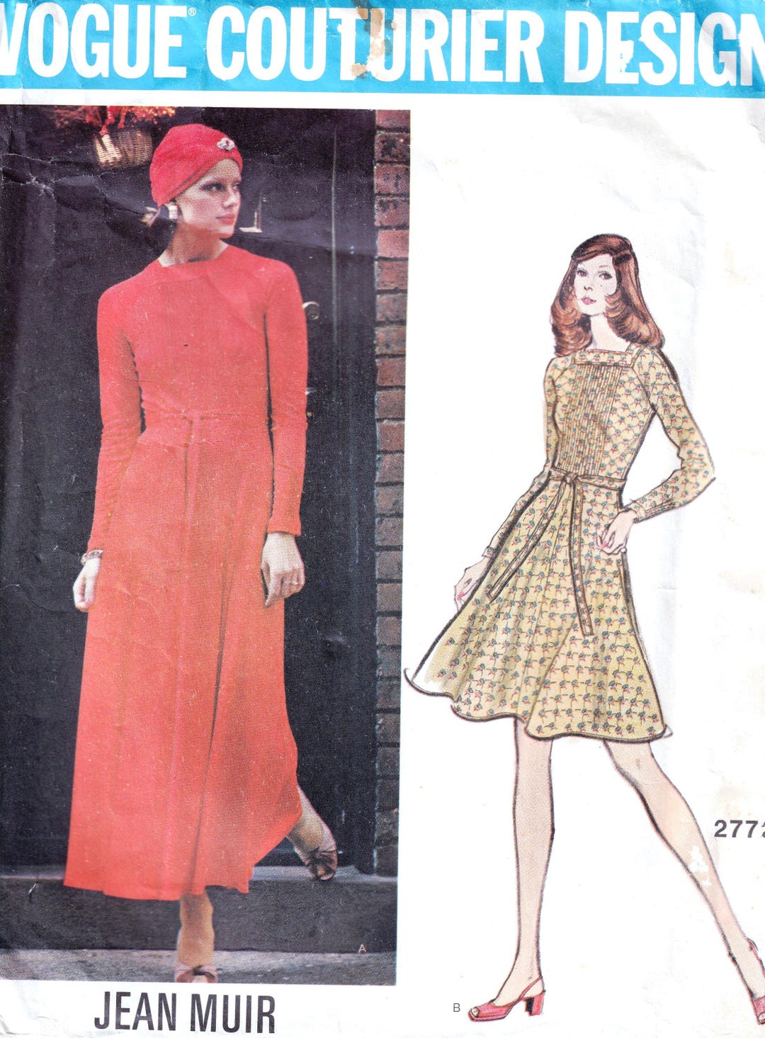 Vogue 2772 Jean Muir Rare 1970s Sewing Pattern, Size 10, Dress With ...