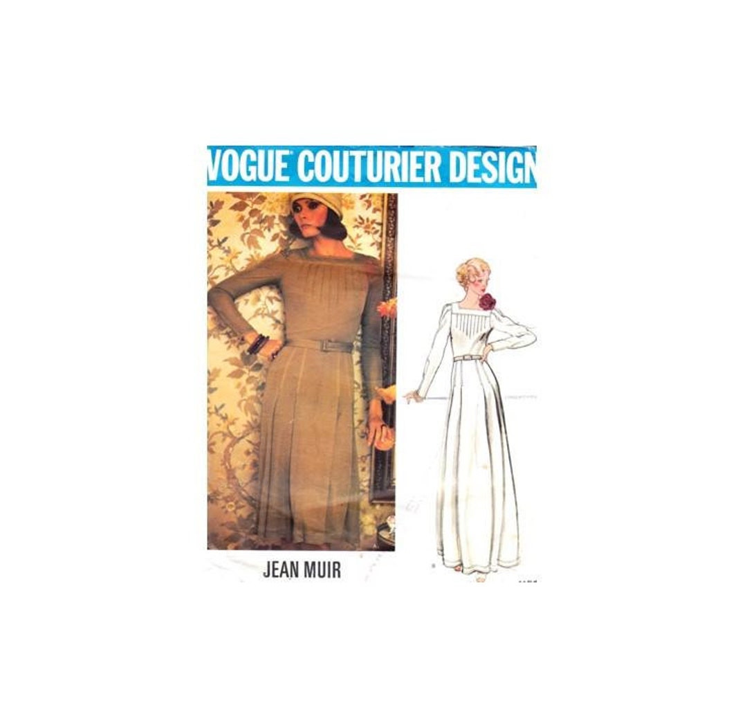 Vogue 1153 Jean Muir Rare 1970s Sewing Pattern, Size 12, Dress With ...