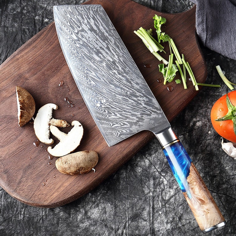 67layer Damascus Steel Japanese Cleaver Knife Japanese VG10 Etsy