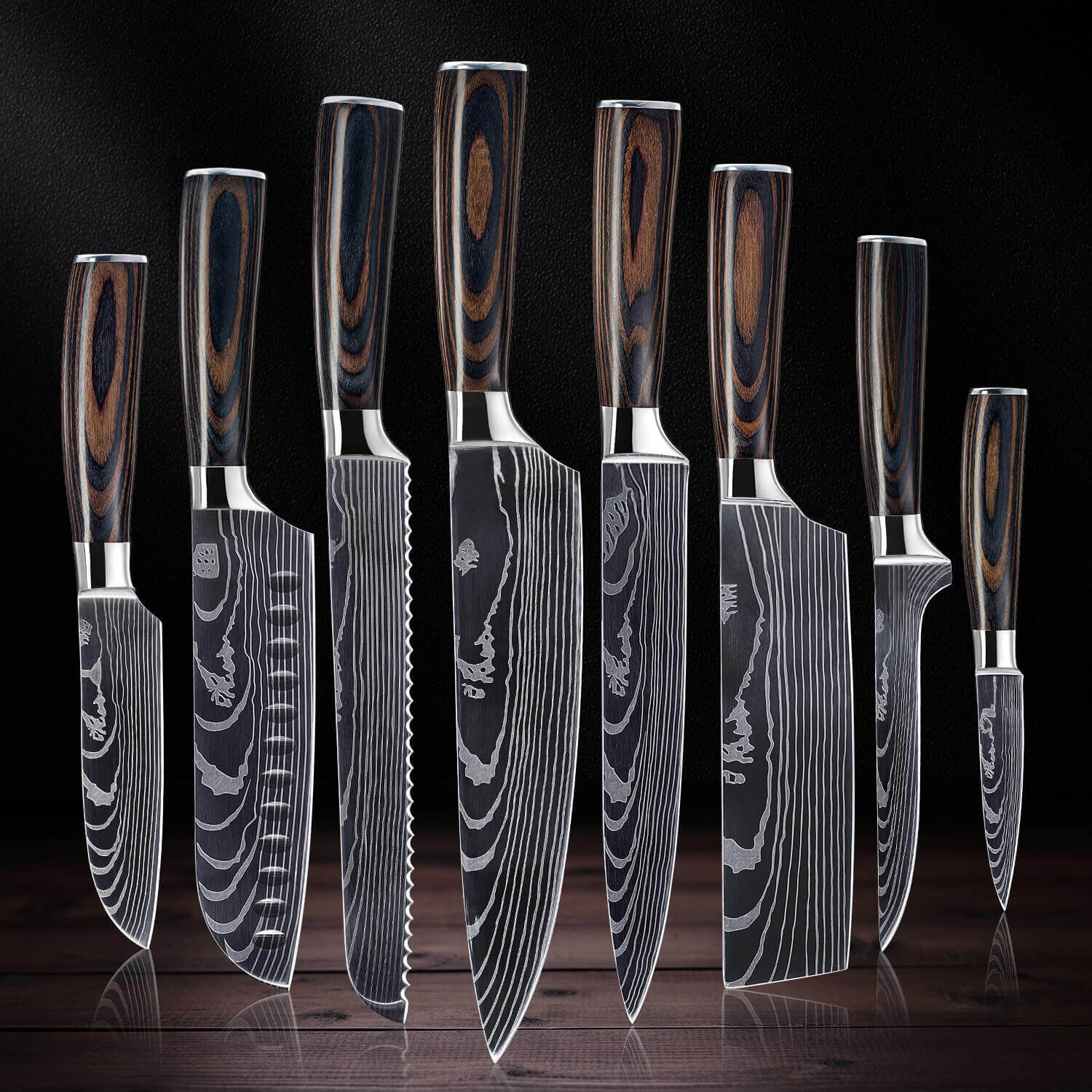XYJ Set di coltelli da cucina giapponesi professionali, coltello da