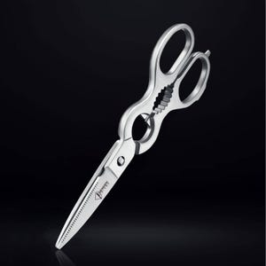 All-Purpose Stainless Steel Kitchen Scissors - Dynasty Collection - Micro-Serrated Blade with Bottle Opener + Nutcracker