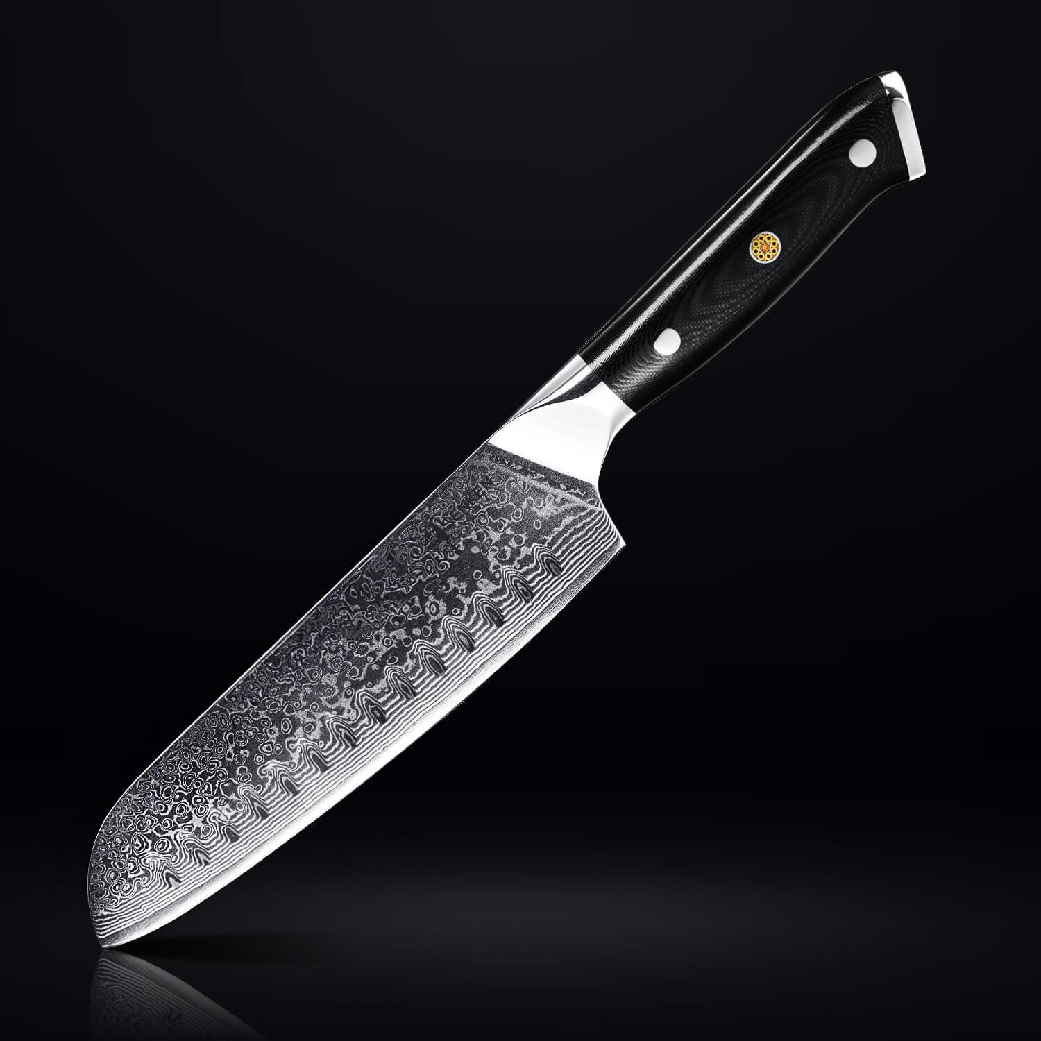 67層ダマスカス三徳包丁 - 日本製VG10鋼から鍛造された日本製シェフ 