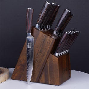 Acacia Knife Block Senken Knives with Imperial Kitchen Knife Set