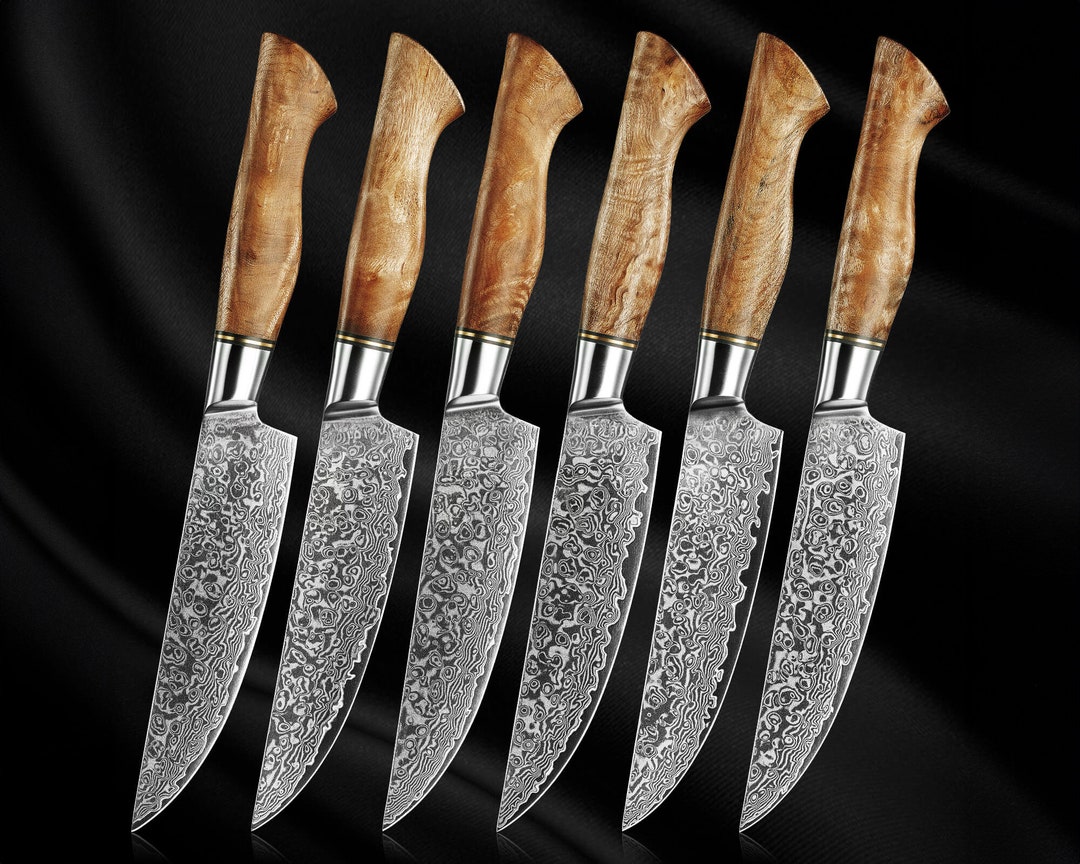 Premium Handmade Damascus Steel Steak Knife Set