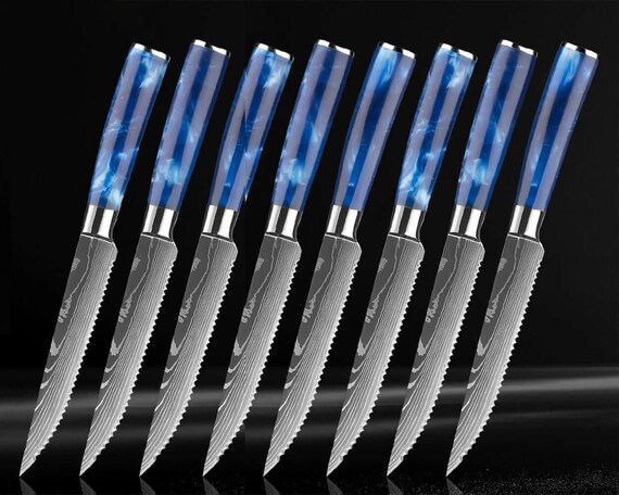 8 Piece Stainless Knife Set Professional Serrated Steak Knives Kitchen  Tools Kit