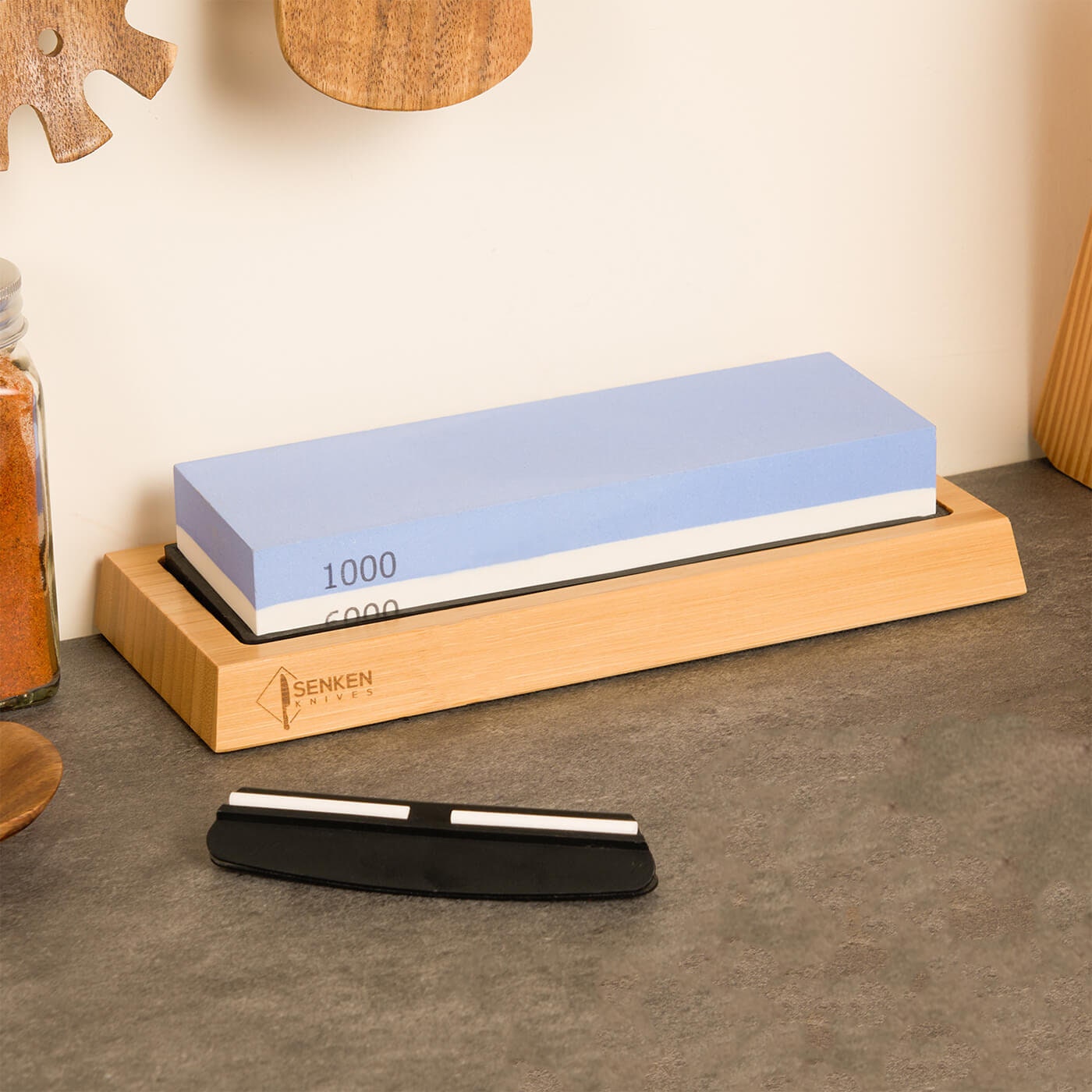 Knife Sharpening Stone 1000/6000 Non-Slip Dual Whetstone Set