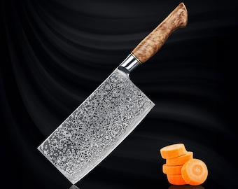 67-layer Damascus Steel Japanese Cleaver Knife - Japanese VG10