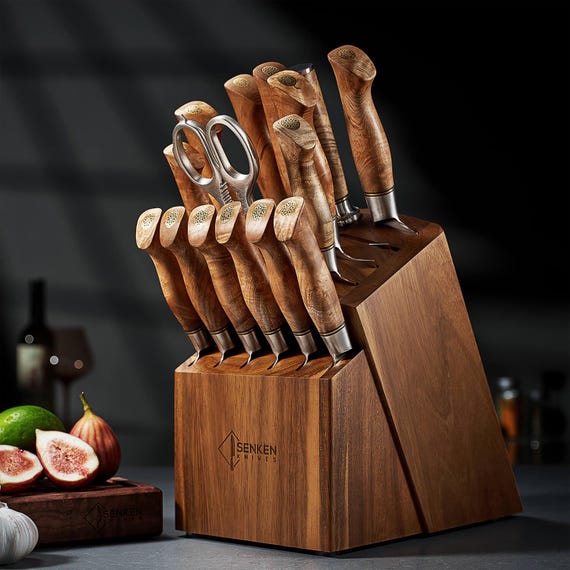 16-piece Damascus Steel Knife Block Set - the Dynasty Collection