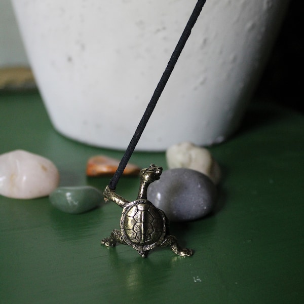 Antique Turtle incense stick holder - Mini turtle incense burner, vintage incense holder, Animal Sculpture, Home Desk Decoration