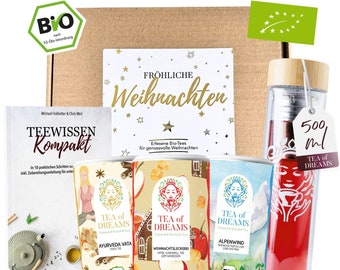 Bio Tee Geschenk Weihnachten - Fröhliche Weihnachten Geschenkset | fair | loser Tee als Geschenkbox