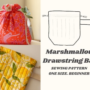 Borsa trapuntata con coulisse color marshmallow, modello per principianti con video