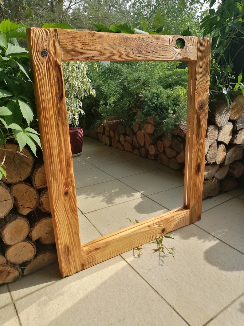 Floor mirror, wood mirror, wall mirror, rustic mirror, bathroom mirror, moderm farm house mirror, full length mirror ,entry way mirror image 3