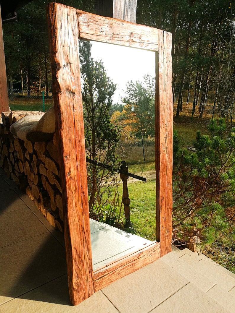 Floor Mirror Reclaimed Wood Mirror Wall Mirror Rustic Etsy