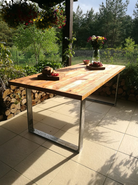 Dining Table Made of Solid Wood. Rustic Table for Home and Etsy