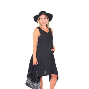 Washed linen dress, 100 % Linen dress, Sleeveless linen dress, Asymmetrical linen dress, Linen summer dress Size S to 2XL