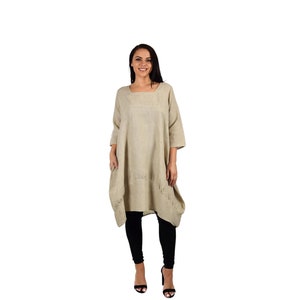 Washed Linen Dress, Lagenlook Linen Dress, Linen Balloon dress, Plus size linen dress, 100% linen dress Women linen dress