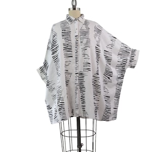 Oversized Linen Artsy Shirt, Plus size Linen Shirt, Linen Women Blouse top, Boxy linen Tunic shirt
