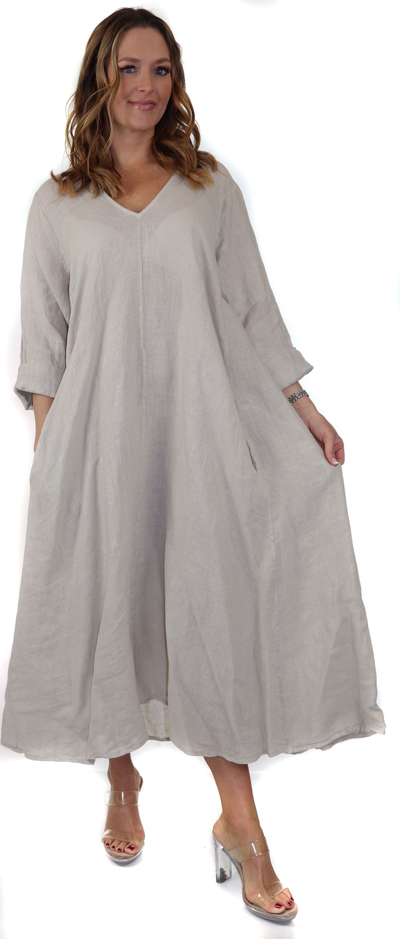 Swing Linen Maxi Dress, Plus Size Loose Fitting Etsy — free download