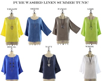 Pure Linen oversize Tunic Top, Linen Tunic, Plus size Linen Top, Women linen tunic, vacation linen tunic