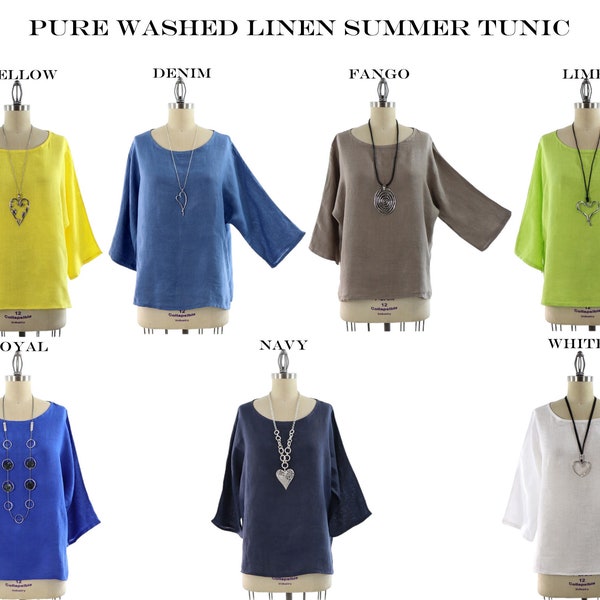 Pure Linen oversize Tunic Top, Linen Tunic, Plus size Linen Top, Women linen tunic, vacation linen tunic