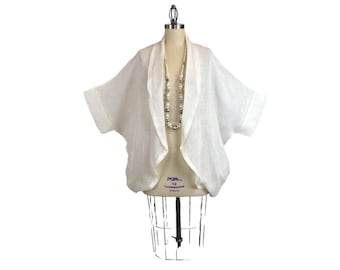 Linen Open Jacket, Oversize Linen Jacket, Linen Gauze Jacket Linen Bolero Jacket, Size M,L,XL, 2XL