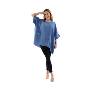 Plus size linen Tunic, Pure Linen Tunic, Boxy linen Tunic, Women washed linen tunic,